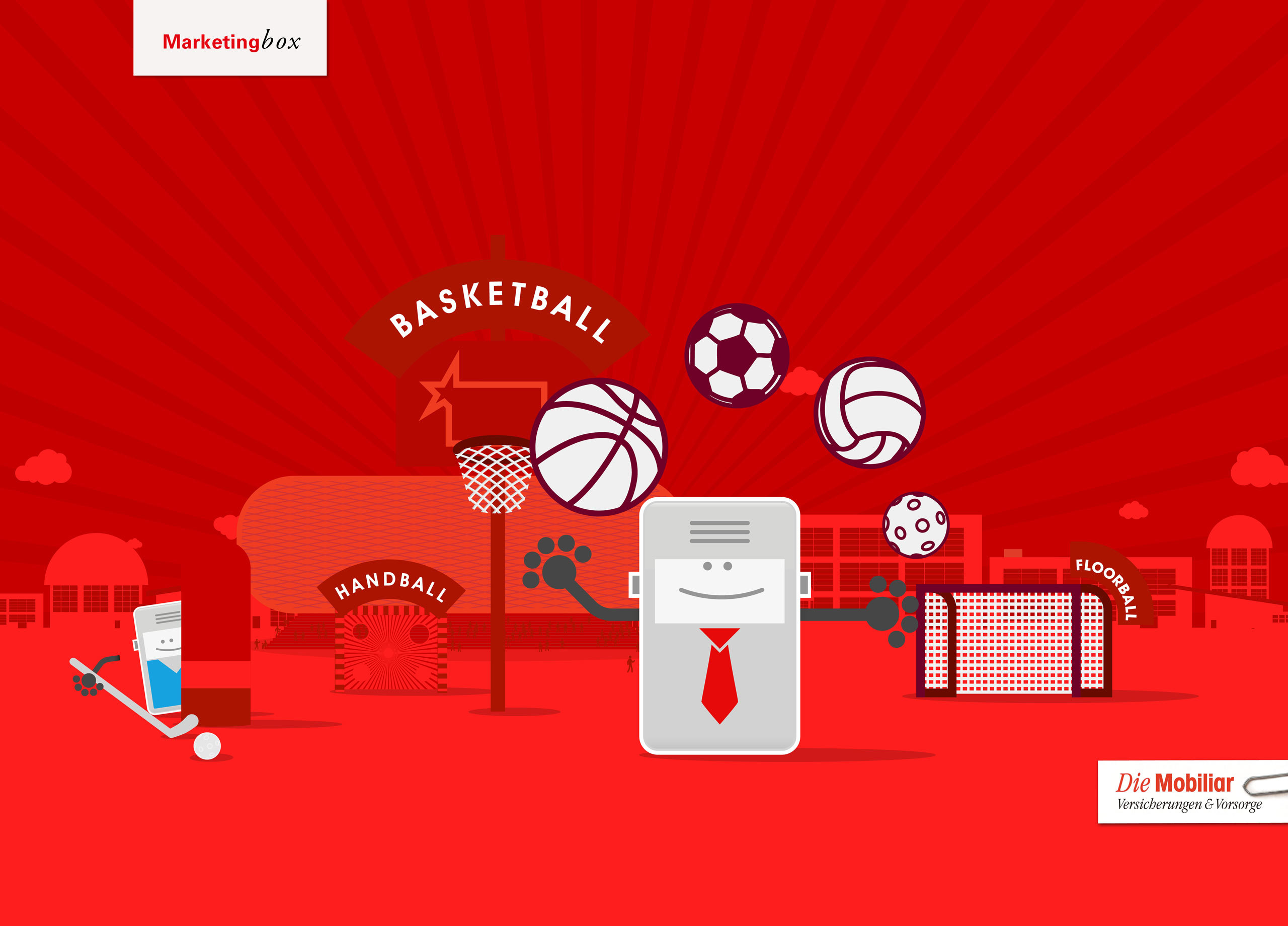 Mobi Marketing Box Hallensport MHG Bern / Grafikdesign