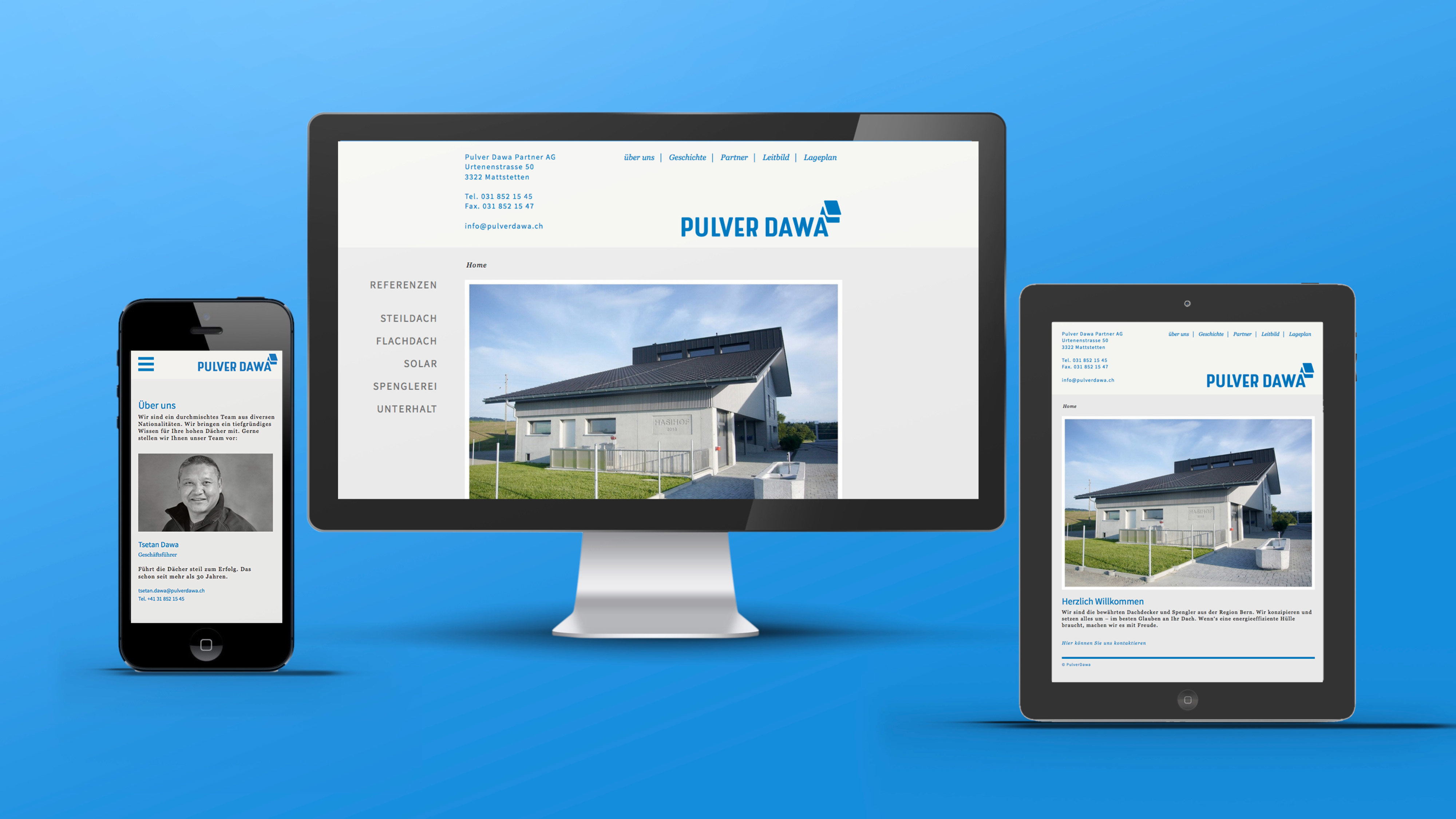 Pulver Dawa Web MHG Bern / Grafikdesign