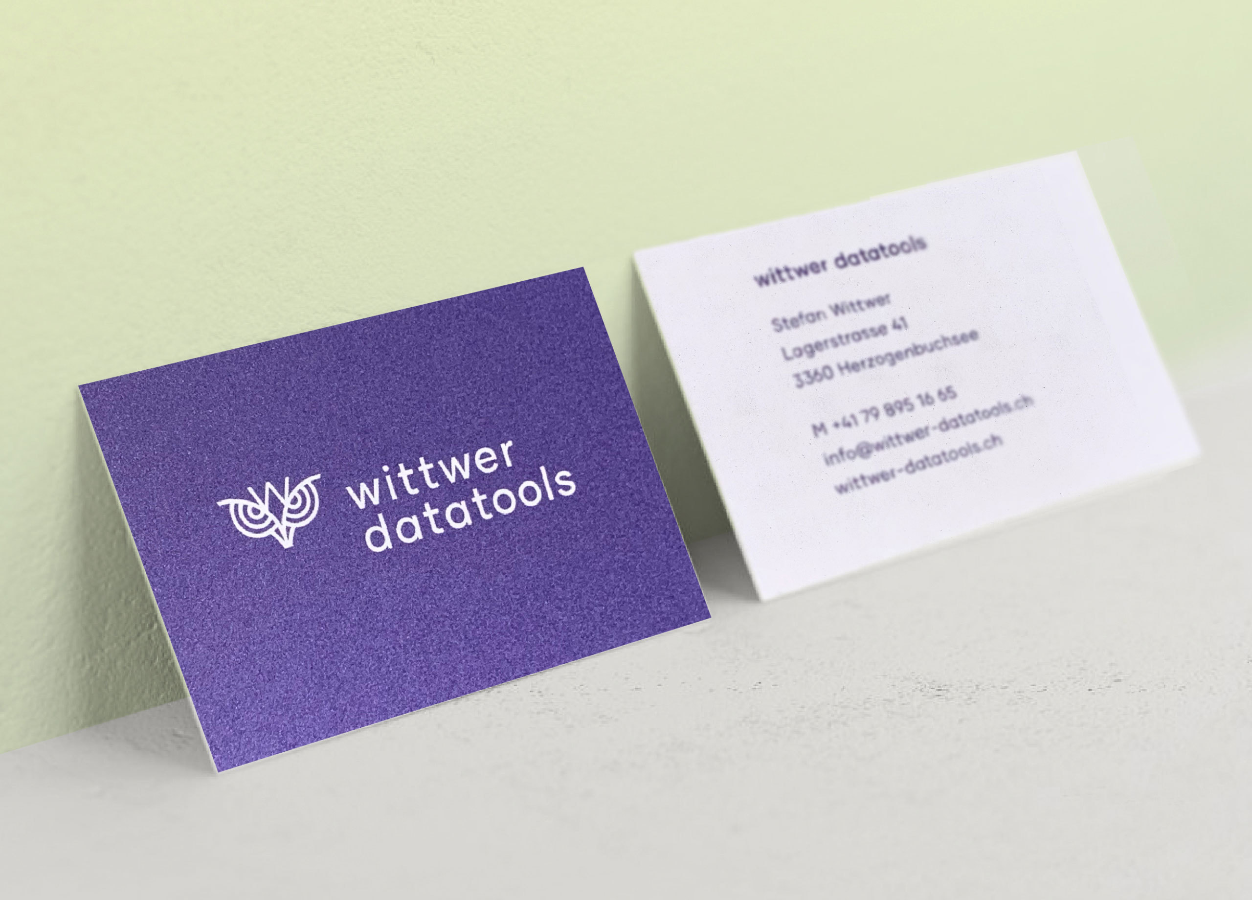 Wittwer Datatools Branding Visitenkarten MHG Bern / Grafikdesign