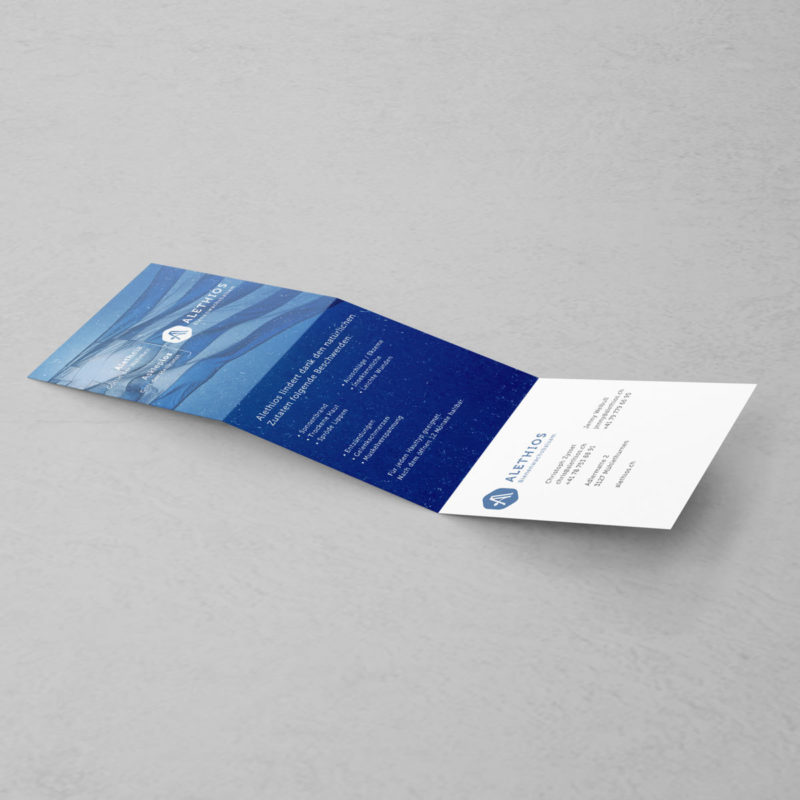 Alethios Leporello 03 MHG Bern / Grafikdesign