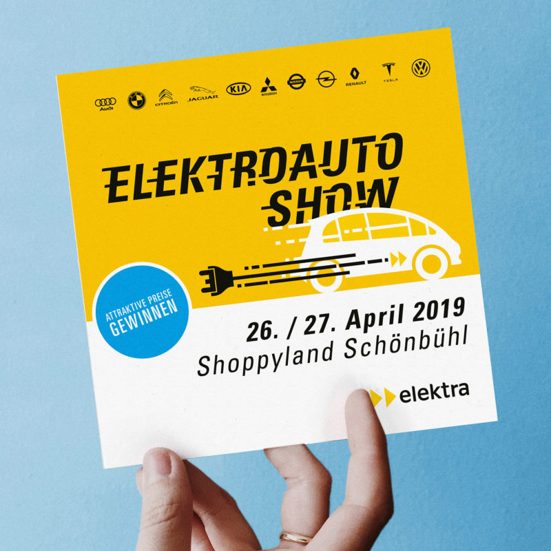 Elektra Elektroauto Show Flyer MHG Bern / Grafikdesign