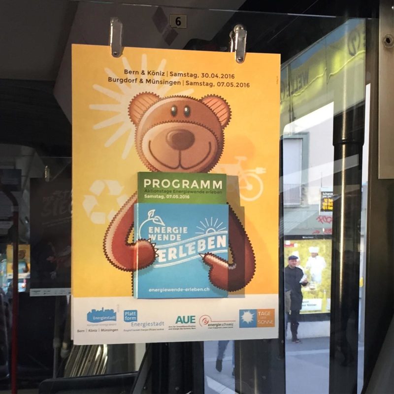 Energiewende Erleben Tramhaenger MHG Bern / Grafikdesign