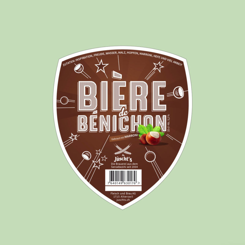 Juschts Bieredebenichon Bier Label MHG Bern / Grafikdesign