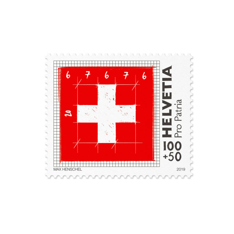 Propatria Briefmarke Schweizer Flagge 02 MHG Bern / Grafikdesign